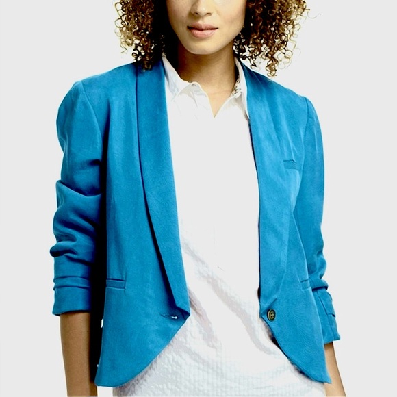 Anthropologie Vibrant Blue Suit Jacket - Picture 1 of 5